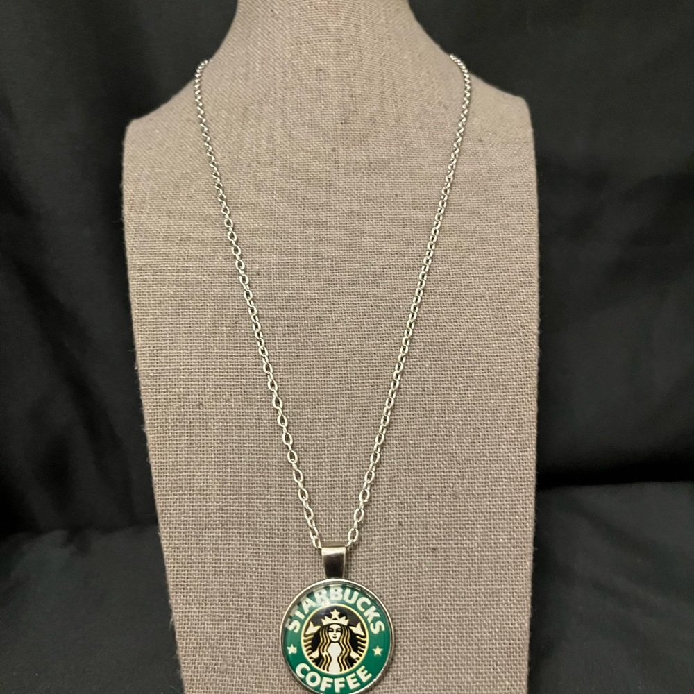 Starbucks Silver Necklace with Green Emblem